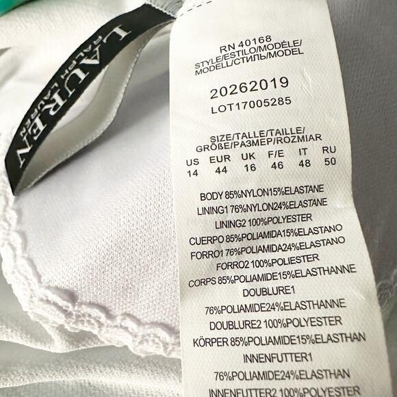 Lauren Ralph Lauren Off The Shoulder Tummy Control One Piece Swimsuit US 14 - Picture 6 of 11